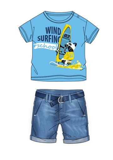 Completo estivo da neonato  t-shirt + pantaloncino di jeans 6-36 Mesi BN-37913 - CIAM Centro Ingrosso Abbigliamento